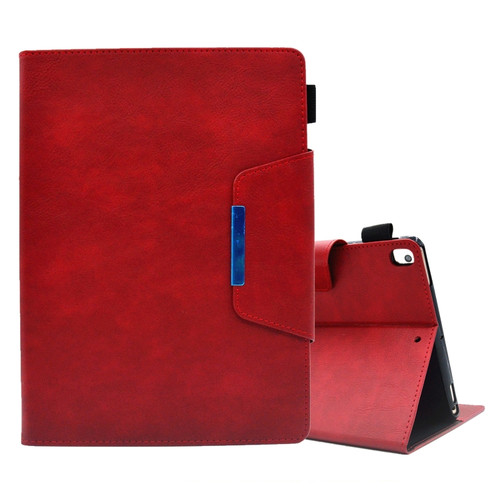 iPad 10.2 2020&2019 / Air 10.5 Suede Cross Texture Magnetic Clasp Leather Tablet Case - Red