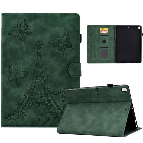 iPad 10.2 2021/2020/2019 / 10.5 2019/2017 Tower Embossed Leather Smart Tablet Case - Green