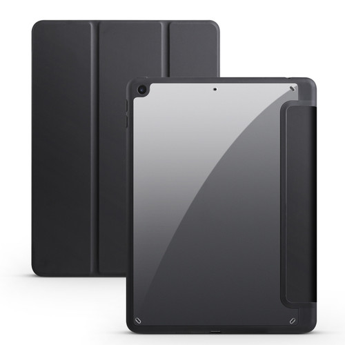 iPad 10.2 2021/2020/2019 Acrylic 3-folding Smart Leather Tablet Case - Black