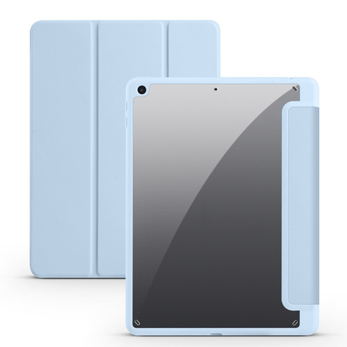 iPad 10.2 2021/2020/2019 Acrylic 3-folding Smart Leather Tablet Case - Sky Blue