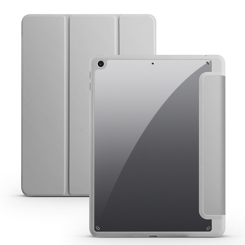 iPad 10.2 2021/2020/2019 Acrylic 3-folding Smart Leather Tablet Case - Gray
