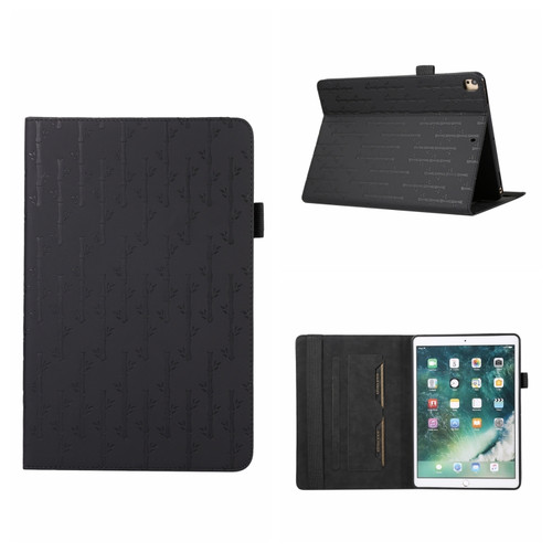 iPad 10.2 Lucky Bamboo Pattern Leather Tablet Case - Black