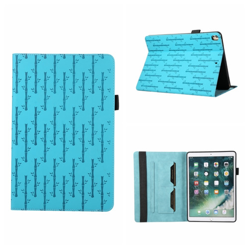 iPad 10.2 Lucky Bamboo Pattern Leather Tablet Case - Blue