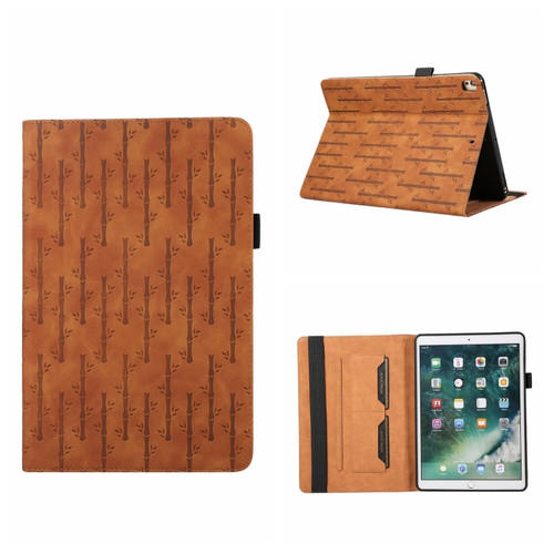 iPad 10.2 Lucky Bamboo Pattern Leather Tablet Case - Brown