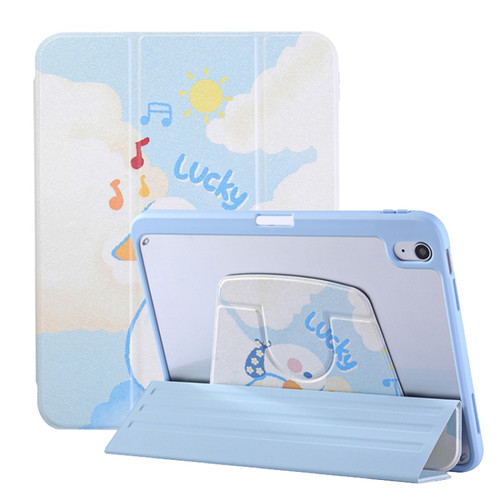 iPad mini 6 3-Fold 360 Rotation Painted Leather Smart Tablet Case - Lucky Duck