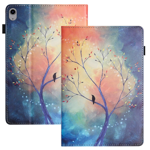 iPad mini 2021 / mini 6 Sewing Litchi Texture Smart Leather Tablet Case - Oil Painting Tree