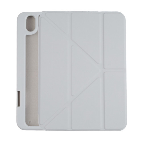iPad mini 6 Deformation Transparent Acrylic Horizontal Flip PU Leather Tablet Case with Multi-folding Holder & Sleep / Wake-up Function & Pen Slot - Grey