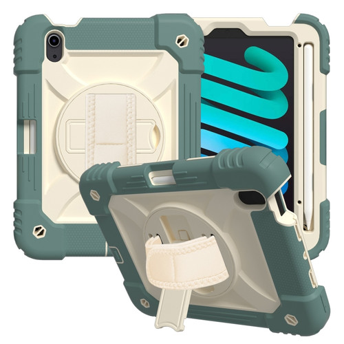 iPad mini 6 Shockproof PC + Silicone Combination Tablet Case with Holder & Hand Strap & Shoulder Strap - Jade Green