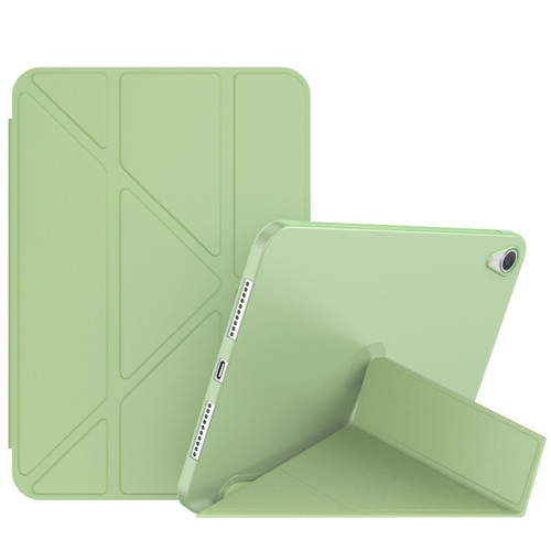 iPad mini 6 Double-sided Matte Deformation TPU Tablet Leather Case with Holder & Sleep / Wake-up Function - Matcha Green