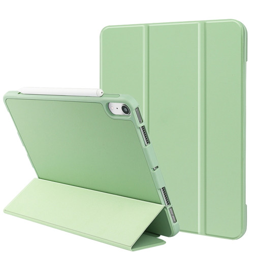 iPad mini 6 3-Fold Holder Shockproof Leather Smart Tablet Case - Light Green