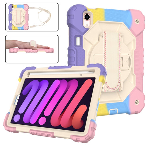 iPad mini 6 Contrast Color Robot Silicone + PC Tablet Case - Colorful Pink