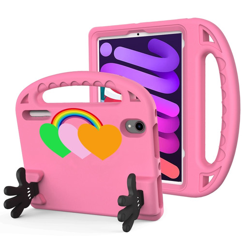 iPad mini 6 Love Small Palm Holder EVA Tablet Case - Pink