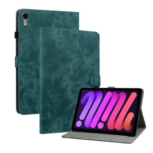 iPad mini 6 Tiger Pattern PU Tablet Case With Sleep / Wake-up Function iPad mini 2021 - Dark Green