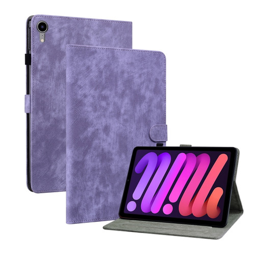 iPad mini 6 Tiger Pattern PU Tablet Case With Sleep / Wake-up Function iPad mini 2021 - Purple