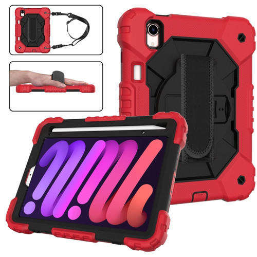 iPad mini 6 Contrast Color Robot Silicone + PC Tablet Case - Red+Black