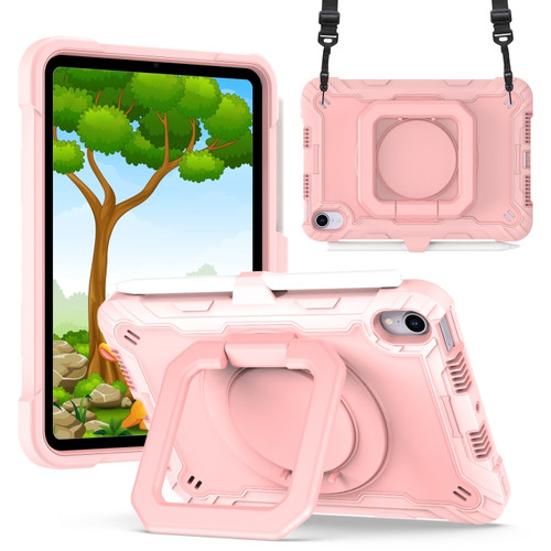 iPad mini 6 Silicone + PC Bracelet Holder Tablet Case - Rose Gold