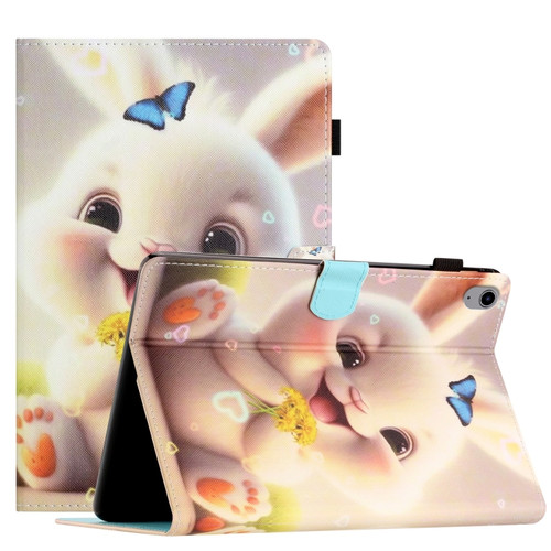 iPad mini 6 Coloured Drawing Stitching Smart Leather Tablet Case - Rabbit