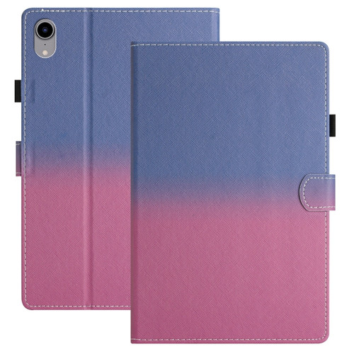 iPad mini 6 Stitching Gradient Leather Tablet Case - Blue Rose
