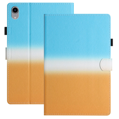 iPad mini 6 Stitching Gradient Leather Tablet Case - Blue Orange