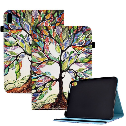 Colored Drawing Stitching Elastic Band Leather Smart Tablet Case iPad mini 6 - Life Tree