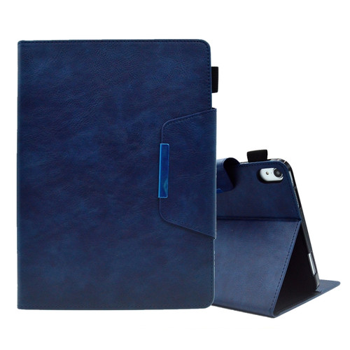 iPad mini 6 Suede Cross Texture Magnetic Clasp Leather Tablet Case - Blue