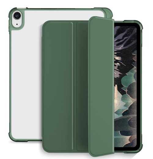 iPad mini 6 3-fold Shockproof Smart Leather Tablet Case - Deep Green