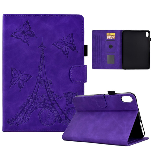 iPad mini 6 Tower Embossed Leather Smart Tablet Case - Purple