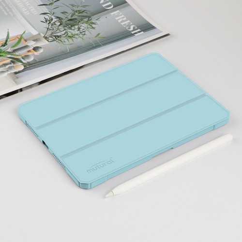 iPad mini 6 Mutural Pinyue Series Horizontal Flip Tablet Case with Holder & Pen Slot & Sleep / Wake-up Function - Sky Blue