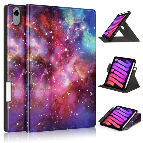 iPad mini 6 Painted Pattern Voltage Horizontal Flip PU Leather Tablet Case with Rotating Holder & Pen Slot & Sleep / Wake-up Function - Milky Way
