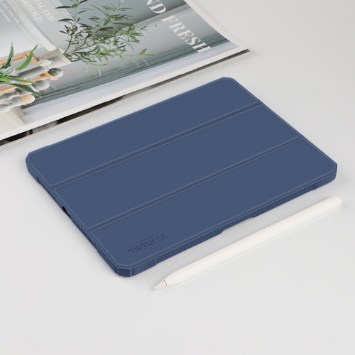 iPad mini 6 Mutural Pinyue Series Horizontal Flip Tablet Case with Holder & Pen Slot & Sleep / Wake-up Function - Blue