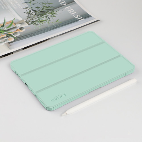 iPad mini 6 Mutural Pinyue Series Horizontal Flip Tablet Case with Holder & Pen Slot & Sleep / Wake-up Function - Mint Green