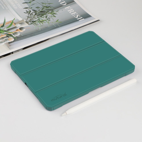iPad mini 6 Mutural Pinyue Series Horizontal Flip Tablet Case with Holder & Pen Slot & Sleep / Wake-up Function - Dark Green
