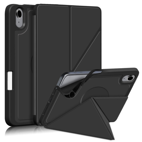 iPad mini 6 Multi-folding Horizontal Flip PU Leather Shockproof Tablet Case with Holder & Sleep / Wake-up Function & Pen Slot - Black