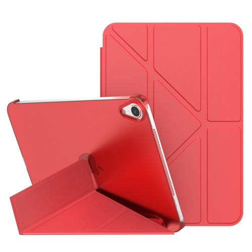 iPad mini 6 Double-sided Matte Translucent PC Deformation Tablet Leather Case with Holder & Sleep / Wake-up Function - Red