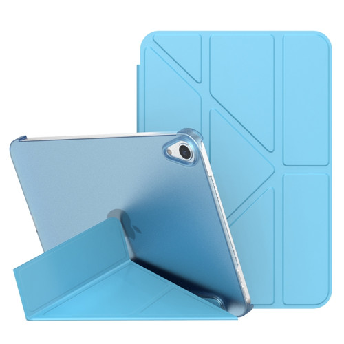 iPad mini 6 Double-sided Matte Translucent PC Deformation Tablet Leather Case with Holder & Sleep / Wake-up Function - Sky Blue