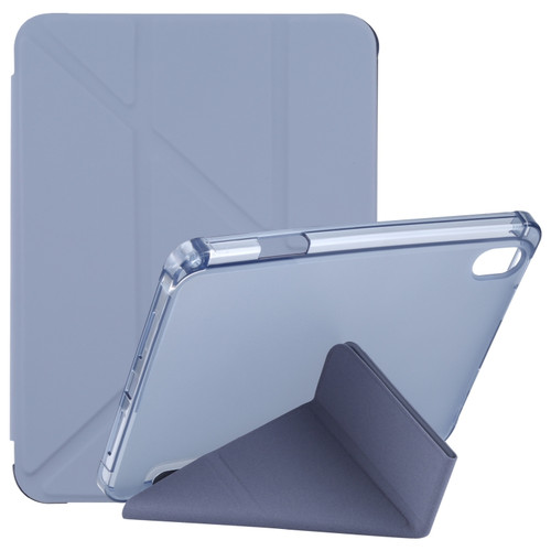 iPad mini 6 TPU Transparent Horizontal Deformation Flip Leather Tablet Case with Holder & Pen Slot - Blue