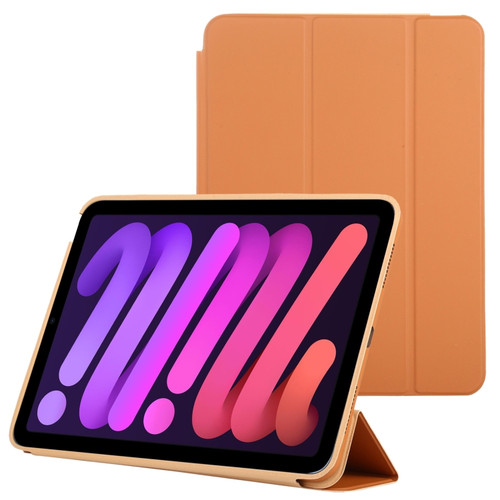 iPad mini 6 3-fold Horizontal Flip Smart Leather Tablet Case with Sleep / Wake-up Function & Holder - Orange