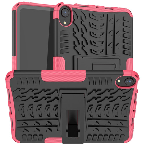 iPad mini 6 Tire Texture TPU + PC Shockproof Tablet Case with Holder - Pink