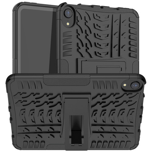 iPad mini 6 Tire Texture TPU + PC Shockproof Tablet Case with Holder - Black