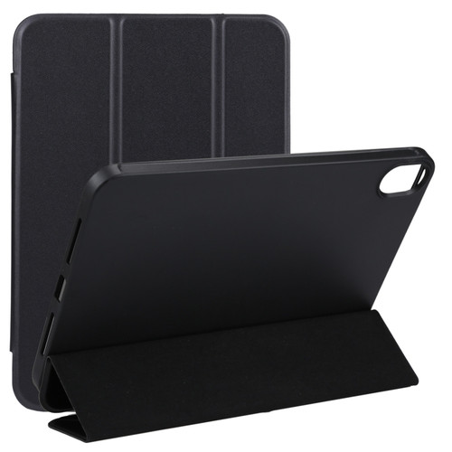 iPad mini 6 3-folding TPU Horizontal Flip Leather Tablet Case with Holder - Black