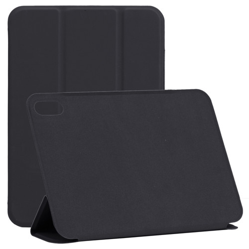 iPad mini 6 Horizontal Flip Ultra-thin Double-sided Clip Non-buckle Magnetic PU Tablet Case With Three-folding Holder & Sleep / Wake-up Function - Black