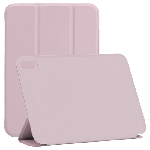 iPad mini 6 Horizontal Flip Ultra-thin Double-sided Clip Non-buckle Magnetic PU Tablet Case With Three-folding Holder & Sleep / Wake-up Function - Pink