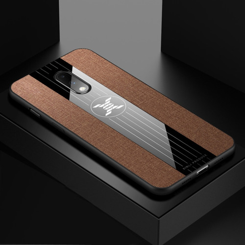 OnePlus 6T XINLI Stitching Cloth Texture Shockproof TPU Protective Case - Brown