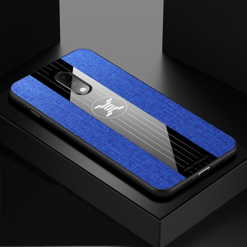 OnePlus 6T XINLI Stitching Cloth Texture Shockproof TPU Protective Case - Blue
