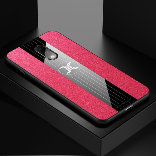 OnePlus 6T XINLI Stitching Cloth Texture Shockproof TPU Protective Case - Red