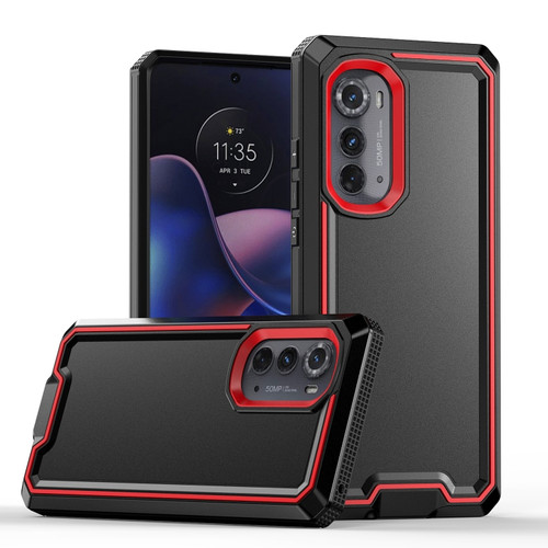 Motorola Edge 2022 Armour Two-color TPU + PC Phone Case - Black+Red