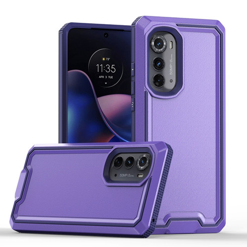 Motorola Edge 2022 Armour Two-color TPU + PC Phone Case - Purple