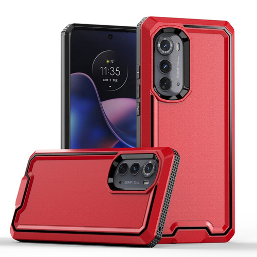 Motorola Edge 2022 Armour Two-color TPU + PC Phone Case - Red+Black