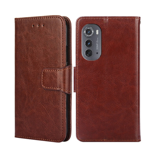 Motorola Edge 2022 Crystal Texture Leather Phone Case - Brown