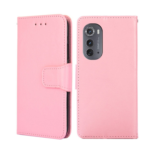 Motorola Edge 2022 Crystal Texture Leather Phone Case - Pink